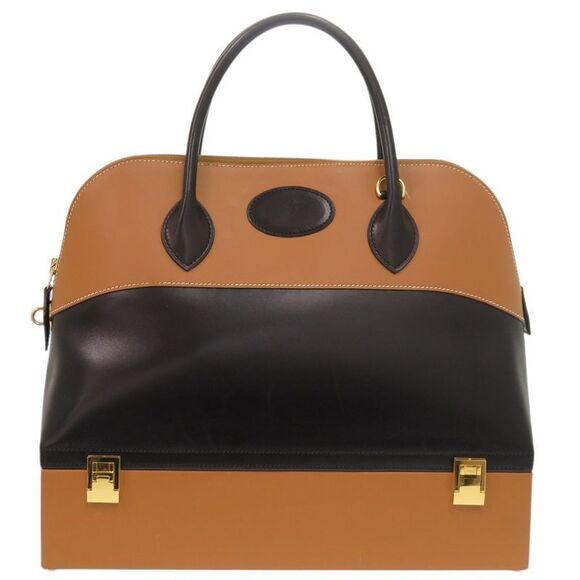 Hermes Handbags - Hermes Macpherson Box Calf Vauchamonie Black Gold Bicolor Gold Hardware □J